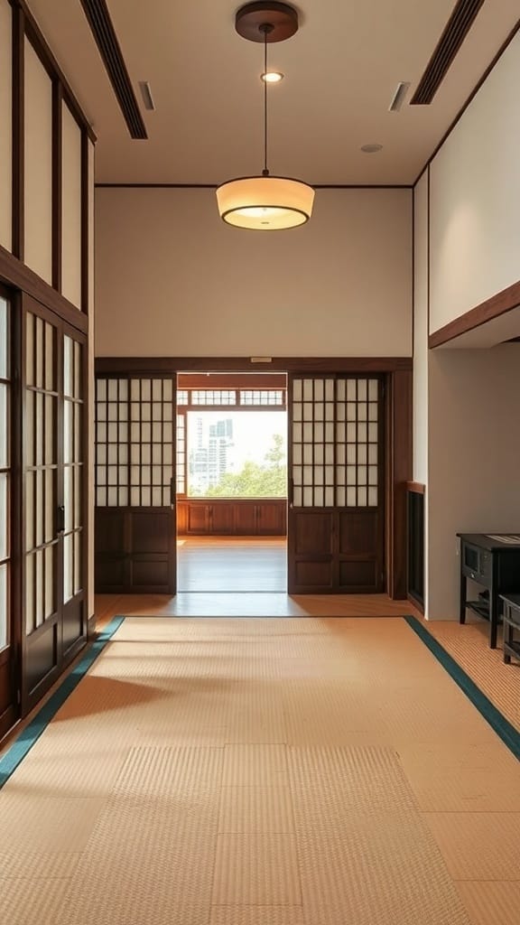 22 Creative Japanese Home Organization Ideas for a Clutter-Free Space 2 A corridor with shoji screens on either side, showcasing traditional Japanese design.