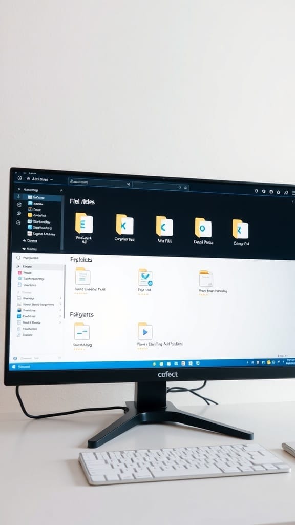 A computer screen displaying organized digital folders