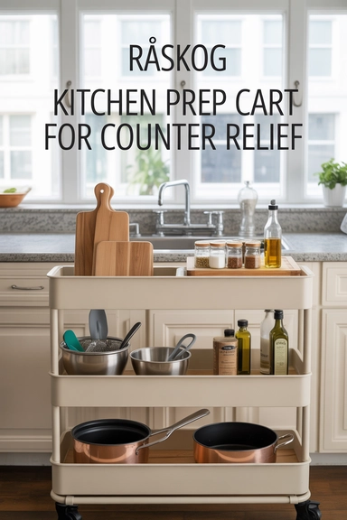 RÅSKOG Kitchen Prep Cart for Counter Relief