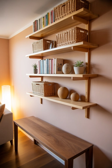 DIY Floating Wall Shelves for Vertical Storage