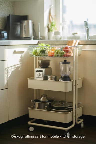 RÅSKOG Rolling Cart for Mobile Kitchen Storage