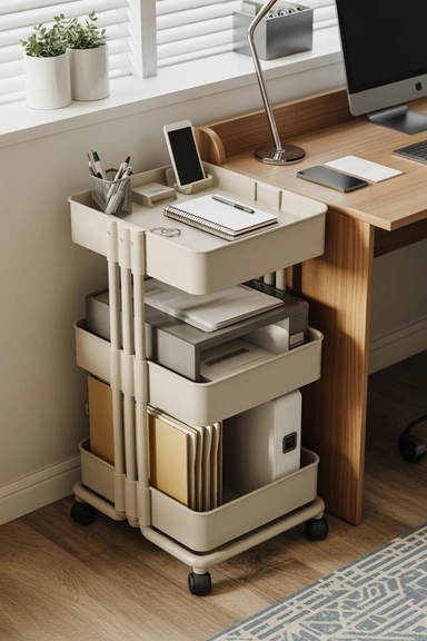 Home Office Cart for Workspace Organization