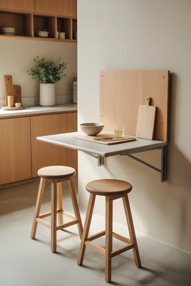 21 Smart Space Saving Kitchen Hacks That Reduce Daily Clutter 6 Fold-Down Wall Tables for Flexible Work Zones