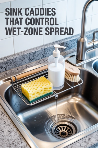21 Smart Kitchen Counter Organization Ideas for Clear Surfaces 6 Sink Caddies That Control Wet-Zone Spread