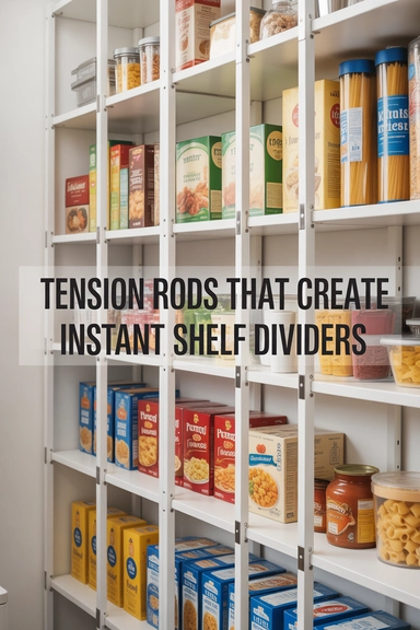 22 Dollar Store Pantry Organizing Ideas That Reduce Daily Clutter 7 Tension Rods That Create Instant Shelf Dividers
