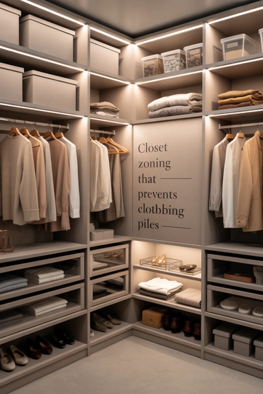 Closet Zoning That Prevents Clothing Piles
