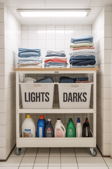 Laundry Cart for Clothing Flow Control