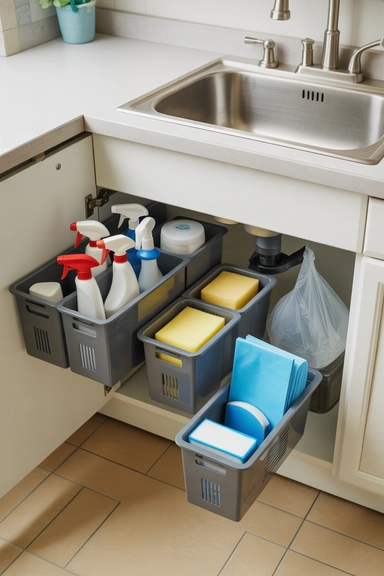 Under-Sink Caddies That Tame Cleaning Supplies