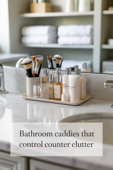 Bathroom Caddies That Control Counter Clutter