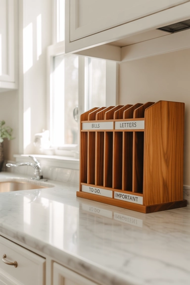 DIY Countertop Mail and Paper Sorter