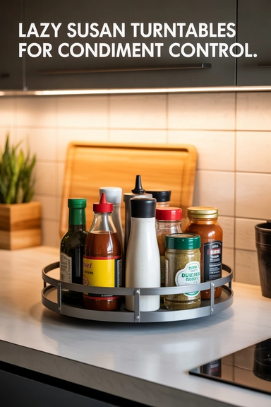 21 Smart Kitchen Counter Organization Ideas for Clear Surfaces 10 Lazy Susan Turntables for Condiment Control