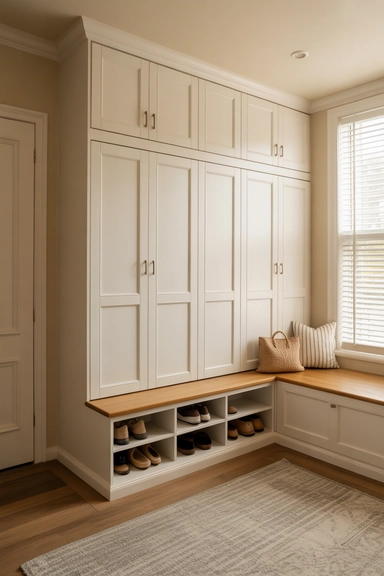 21 Hidden Storage Solutions That Keep Clutter Completely Out of Sight 2 Built-In Storage Benches That Disappear Into the Layout