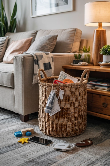 23 Practical Ideas to Organize Your Life for Cheap and Stay Clutter-Free 2 DAILY RESET BASKET SYSTEM