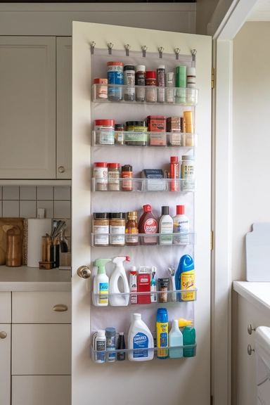 23 Rental Kitchen Organization Ideas For Real Homes 2 Utilize Over-the-Door Organizers for Extra Storage