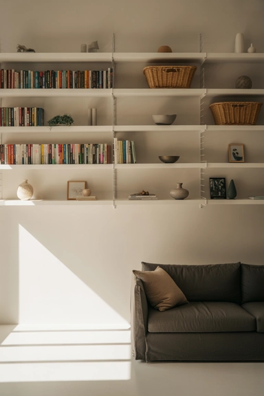 21 Smart Small Room Storage Ideas That Maximize Space 2 Wall-Mounted Shelving for Vertical Expansion