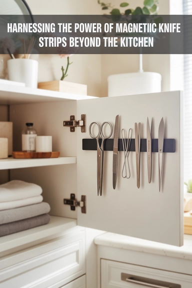 23 Outside-of-the-Box Organizing Hacks That Transform Your Home 2 Harnessing the Power of Magnetic Knife Strips Beyond the Kitchen