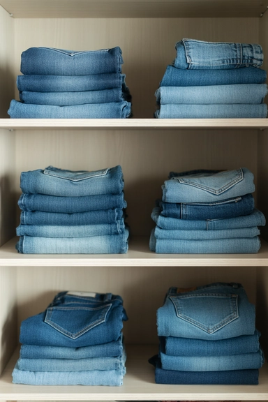 22 Jean Storage Ideas That Prevent Piles and Creases 2 Flat Folding with Consistent Stack Height