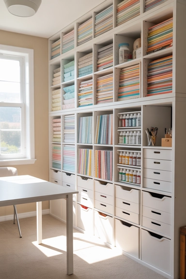 21 IKEA Craft Room Hacks That Keep Supplies Perfectly Organized 2 KALLAX Cube Systems Rebuilt as Full Craft Supply Stations