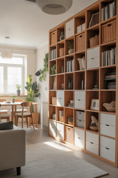 KALLAX Units Turned into Multi-Room Storage Walls