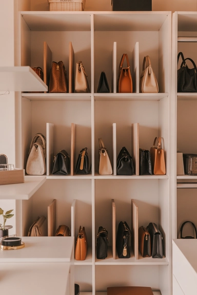 Open Shelf Storage for Everyday Handbags