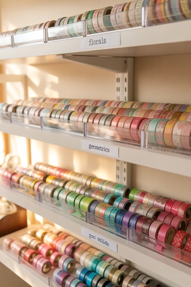 21 Washi Tape Organizing Ideas for a Tidy Craft Space 2 Open Storage That Keeps Washi Tape Fully Visible