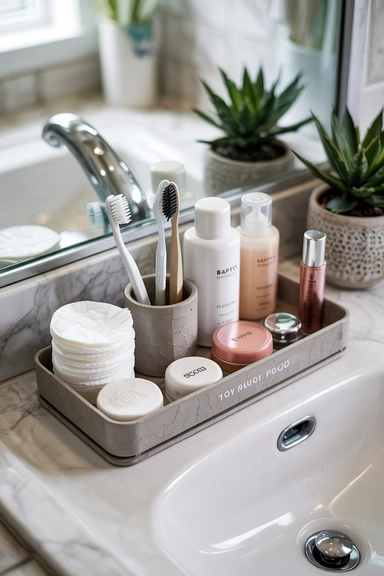BATHROOM COUNTER TRAYS FOR DAILY SMALL ESSENTIALS