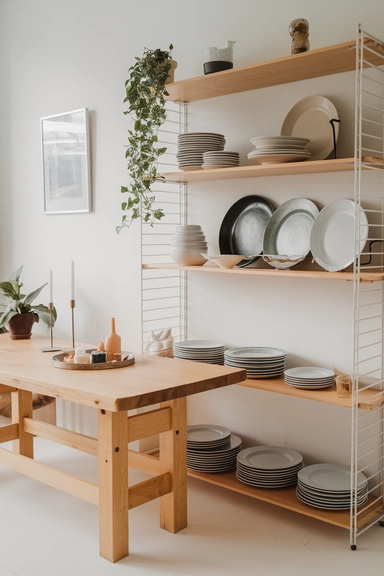 22 IKEA Dining Room Storage Ideas For Real Homes 11 Combine NORRÅKER Dining Table with Nearby Open Storage