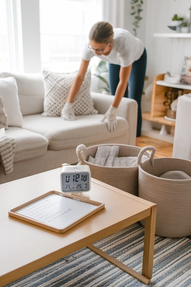 21 ADHD Home Organization Ideas That Actually Work 11 Develop a Simple Daily Reset Routine with Timed Tasks