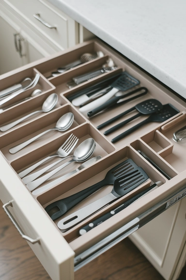 23 Rental Kitchen Organization Ideas For Real Homes 11 Use Drawer Dividers to Separate Utensils and Tools