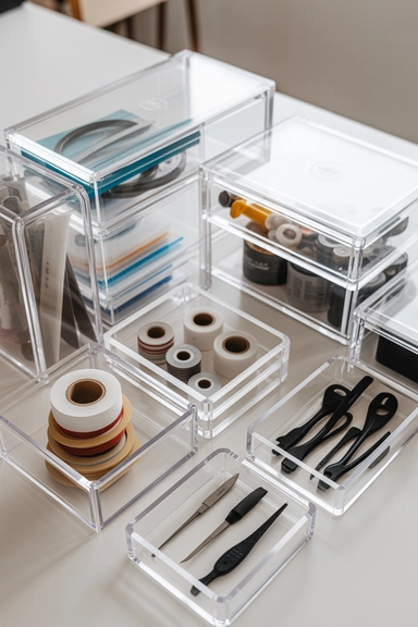 19 Cricut Organization Ideas That Keep Supplies Accessible 11 Clear Containers for Small Craft Accessories