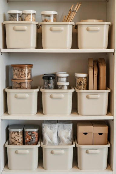 20 Tiny Rental Organization Hacks Designed for Tight Rental Spaces 11 Consolidate Small Items Into Fewer Containers