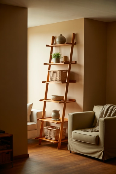 22 Vertical Storage Ideas That Reclaim Floor Space and Clear Visual Clutter 11 Corner Ladder Units That Capture Unused Vertical Gaps