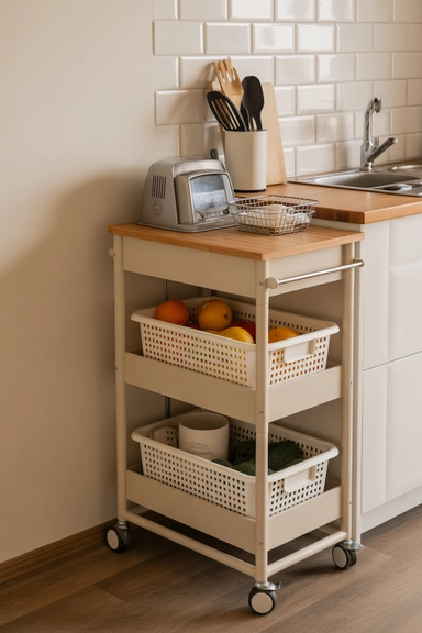 22 Kitchen Storage Ideas That Make Every Space Work Smarter 11 Rolling Carts That Act as Mobile Storage Stations