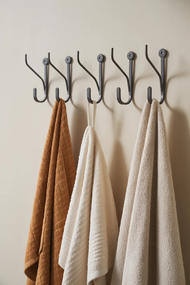 Towel Hooks That Reduce Folding and Handling