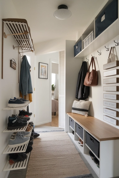 21 ADHD Home Organization Ideas That Actually Work 12 Optimize Your Entryway with a Shoe and Coat Station