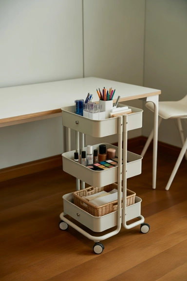 Slim Rolling Carts for Mobile Storage