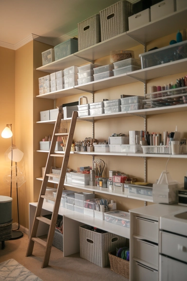 21 Craft Room Declutter Ideas That Actually Work 11 Use Clear Stackable Containers for Categorized Craft Supplies
