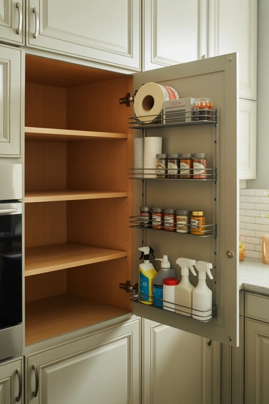 21 Smart Space Saving Kitchen Hacks That Reduce Daily Clutter 12 Over-Door Cabinet Organizers for Hidden Capacity