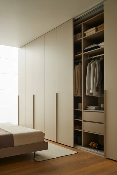 Ceiling-Height Wardrobes That Replace Multiple Furniture Pieces