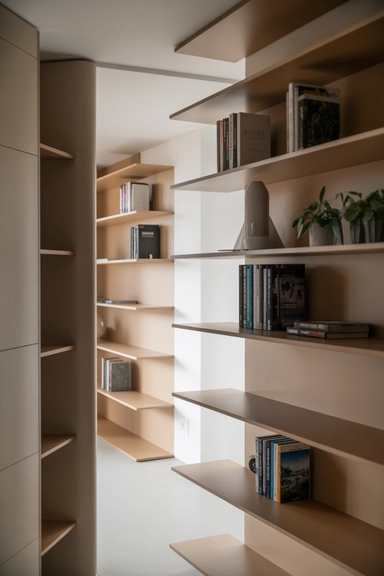 20 Tiny Rental Organization Hacks Designed for Tight Rental Spaces 12 Keep Wall Storage Narrow to Protect Circulation