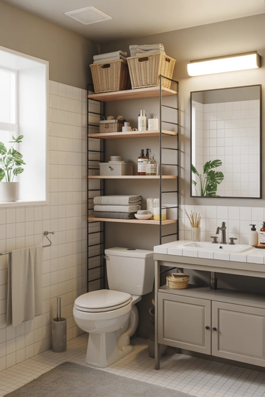 22 Vertical Storage Ideas That Reclaim Floor Space and Clear Visual Clutter 12 Over-Toilet Storage Towers That Use Vertical Void Space