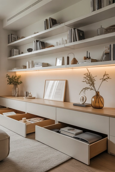 23 Low Budget Home Organizing Hacks for Real Everyday Homes 12 Shift Clutter Downward Instead of Spreading It Out