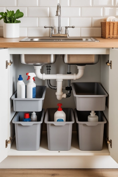 22 Kitchen Storage Ideas That Make Every Space Work Smarter 12 Under-Sink Storage That Works Around Plumbing