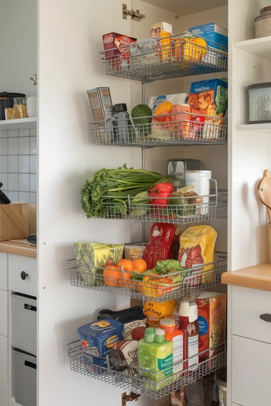 Add Sliding Wire Baskets for Flexible Storage and Airflow