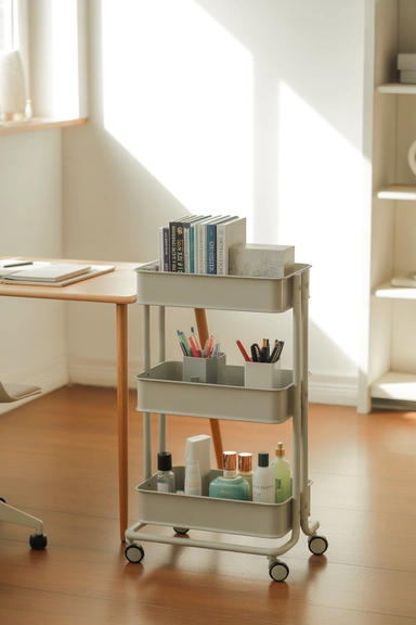 21 Smart Small Room Storage Ideas That Maximize Space 13 Slim Rolling Carts for Flexible Storage