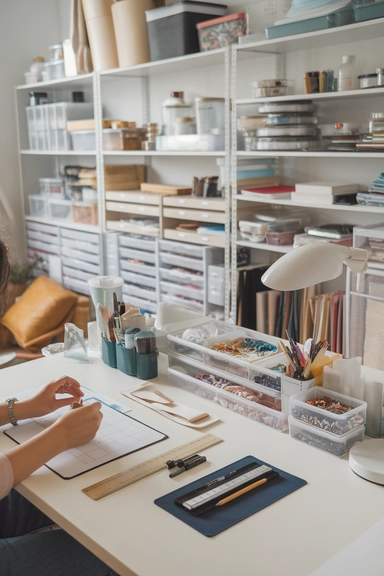 21 Craft Room Declutter Ideas That Actually Work 12 Create a “Project Zone” to Manage Unfinished Items