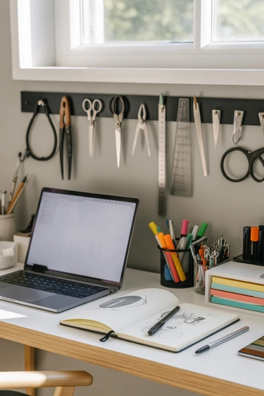 23 Outside-of-the-Box Organizing Hacks That Transform Your Home 13 Magnetic Knife Strips for Craft and Office Supplies