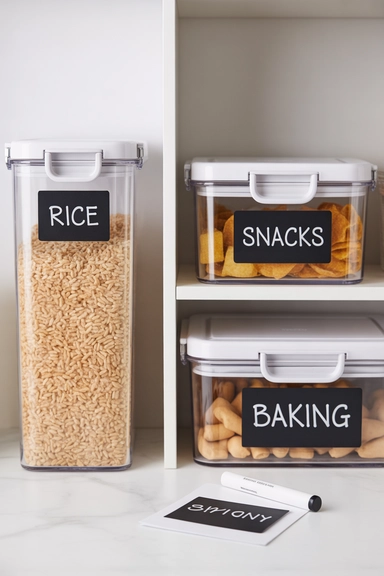 Chalk or Dry-Erase Labels for Adaptive Storage