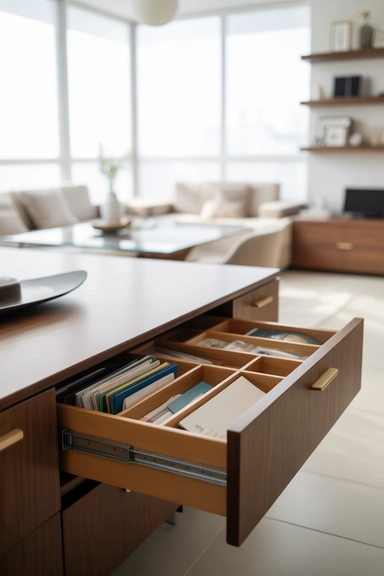 21 Apartment Organizing Hacks That Reduce Visual Clutter Fast 13 Consolidate Paper and Loose Items Into One Controlled Zone