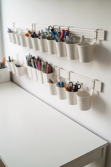 21 IKEA Craft Room Hacks That Keep Supplies Perfectly Organized 13 SUNNERSTA Rail Systems for Lightweight Supply Organization